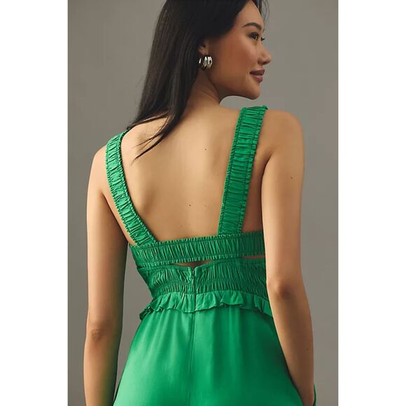 Anthropologie If By Sea Smocked Square-Neck Jumpsuit | Size S - Picture 3 of 10